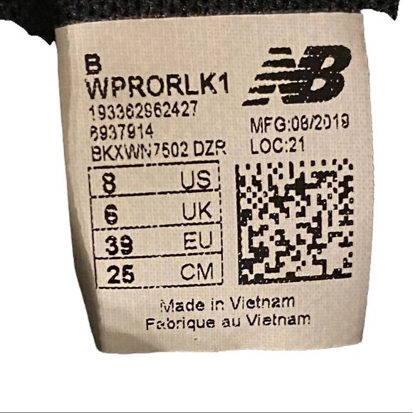 New Balance Sz 8 Womens Black Fuel Core VizoRun Black WPRORLK1 Running Shoes - Picture 7 of 7